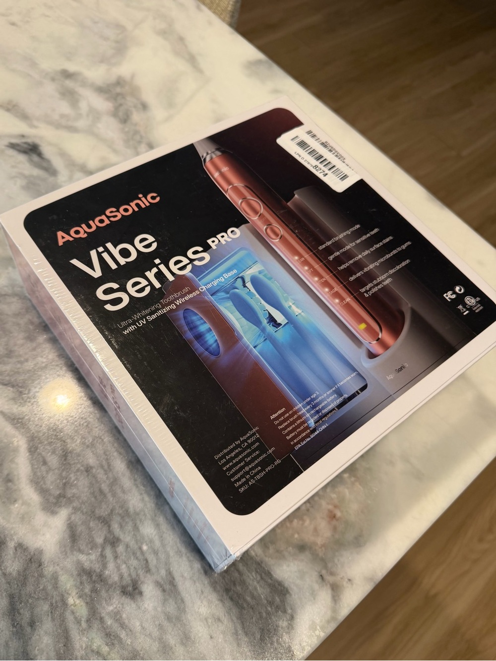 AquaSonic Vibe Series Pro Electric Toothbrush - Rose Gold